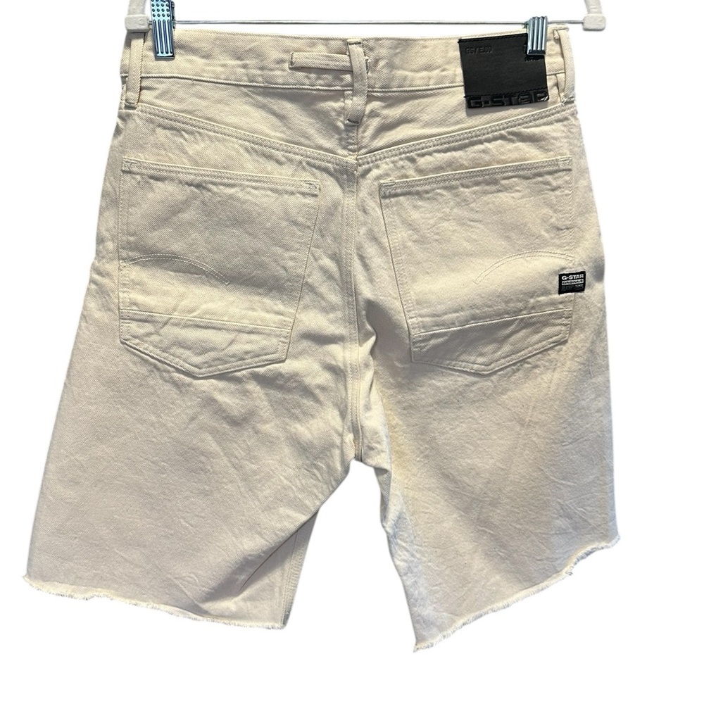 NWT G-Star Raw Women’s Type 89 Bermuda Raw Hem Shorts Ecru Off White - Size 27 - Picture 13 of 14